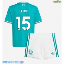 Camisa de time de futebol Liverpool Giovanni Leoni #15 Replicas 3º Equipamento Infantil 2025-26 Manga Curta (+ Calças curtas)